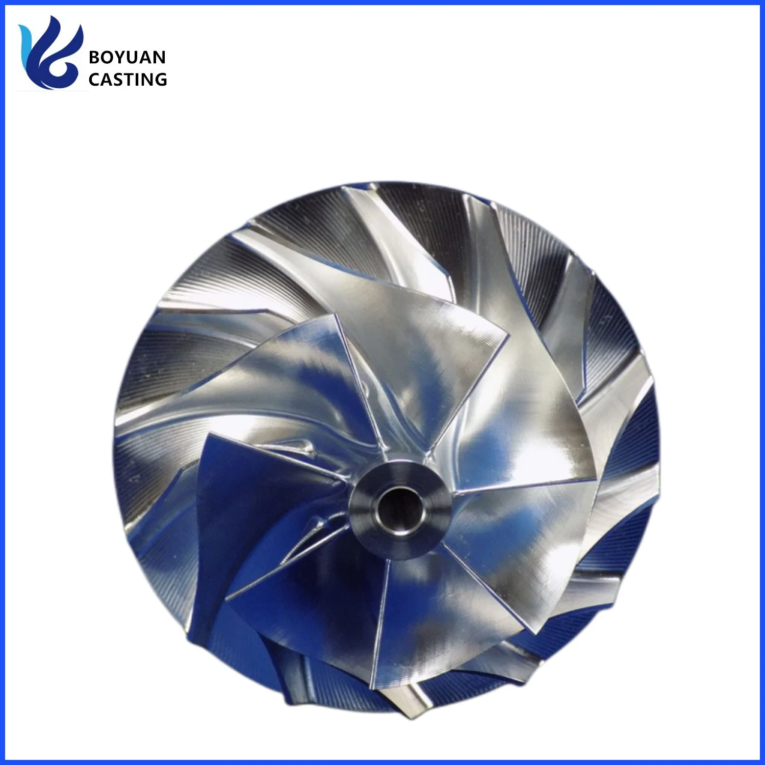 Aluminum Alloy 6061 7075 T6 Heat Treatment Billet Compressor Impeller Wheel by 5 Axis CNC Machining Center