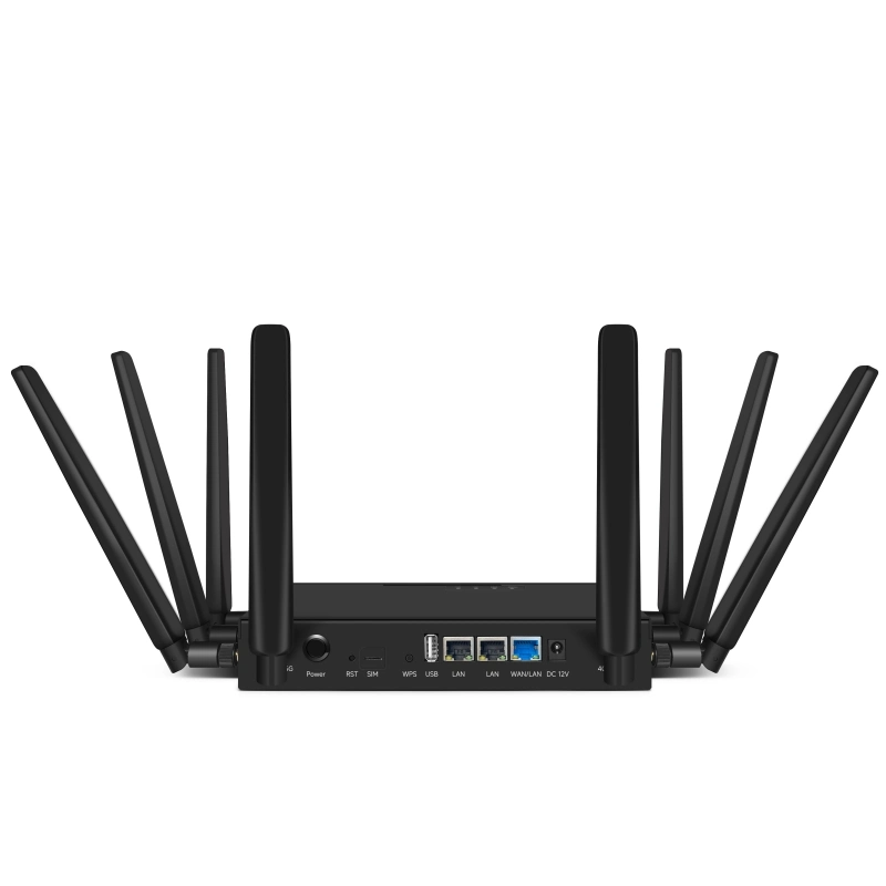 wifi sem fios 5g LTE CPE 2.4 G e 5 g Dual Band WiFi6 802.11ax Router com 8 antenas externas sinal mais forte cobertura mais ampla de 5 g/4G Ranhura SIM Classe Industrial