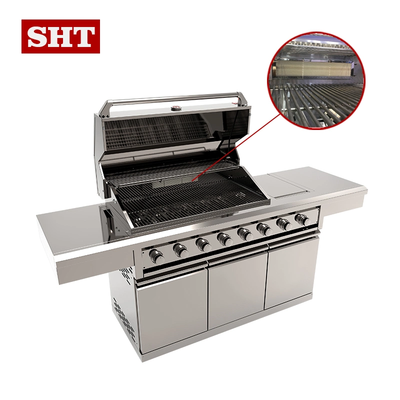 New Metal Outdoor Kitchen Natural Lp Gas BBQ Grill with Big Drawers