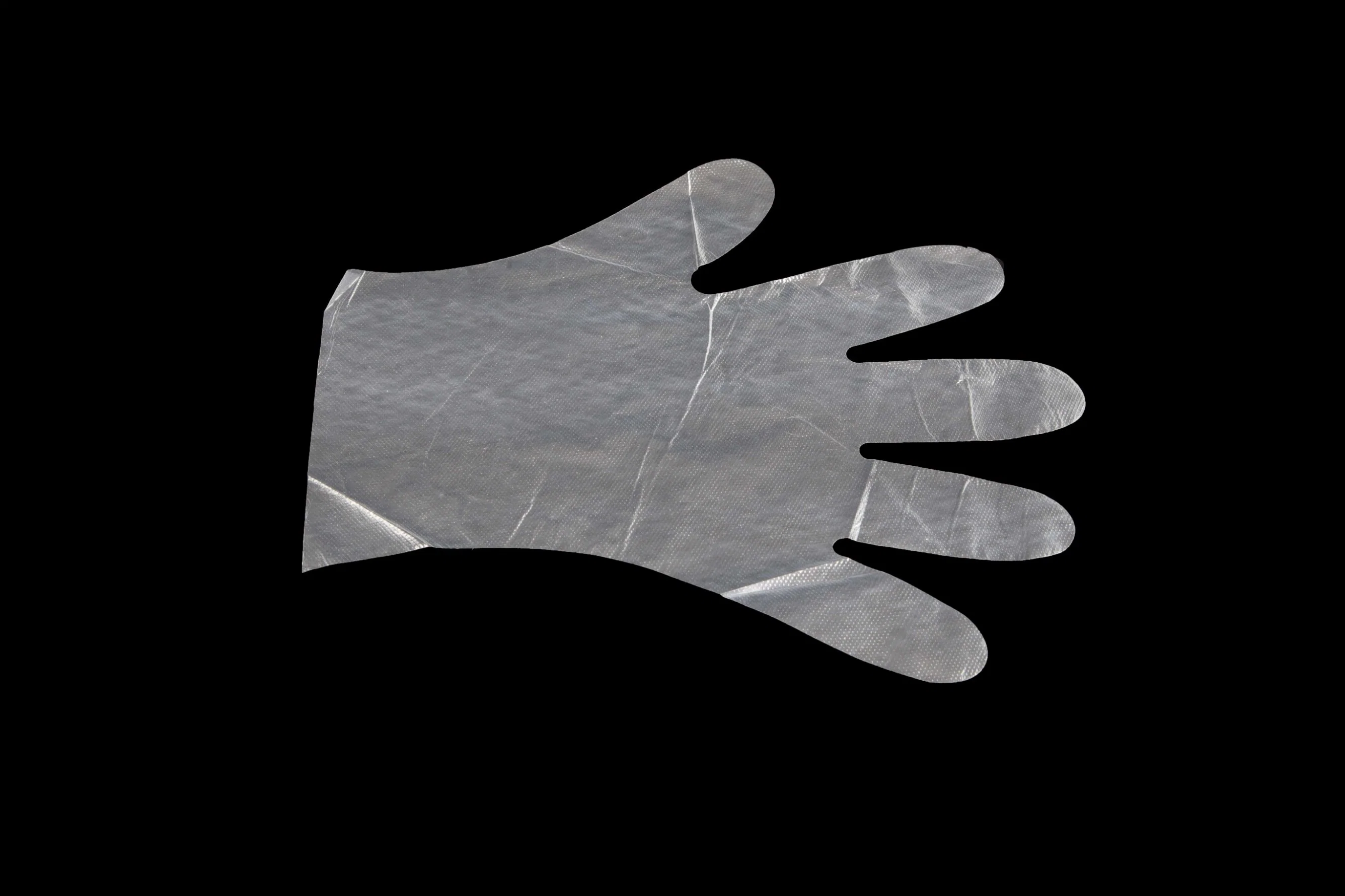 Guantes de plástico desechables de protección médica de PE HDPE CPE LDPE (certificados CE, ISO)