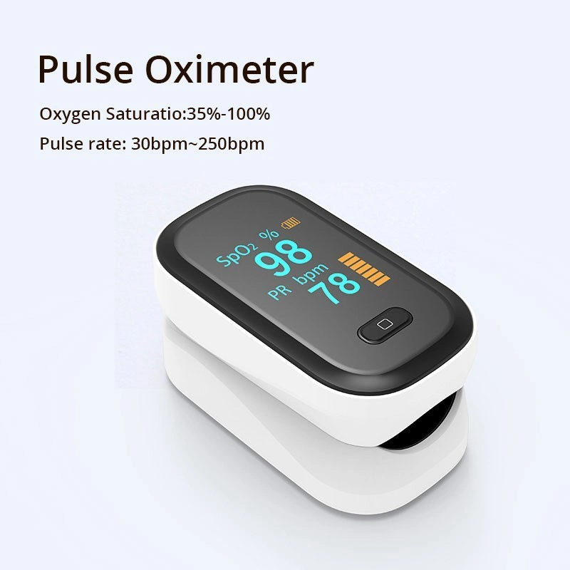 Measured Stock White Rate Record Fingertip Pulse Oximeter with OLED