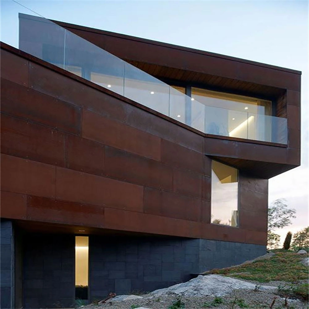 Los materiales de construcción en acero Corten fachada de muro cortina Rainscreen