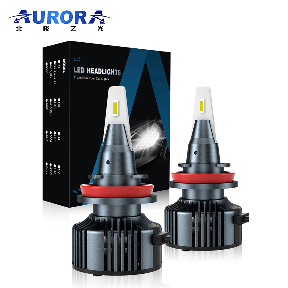 Aurora Unique Bullet Design Auto Car Parts Accessories 60W LED Headlight Bulb Lamp 6500K with Cooling Fan Factory OEM ODM