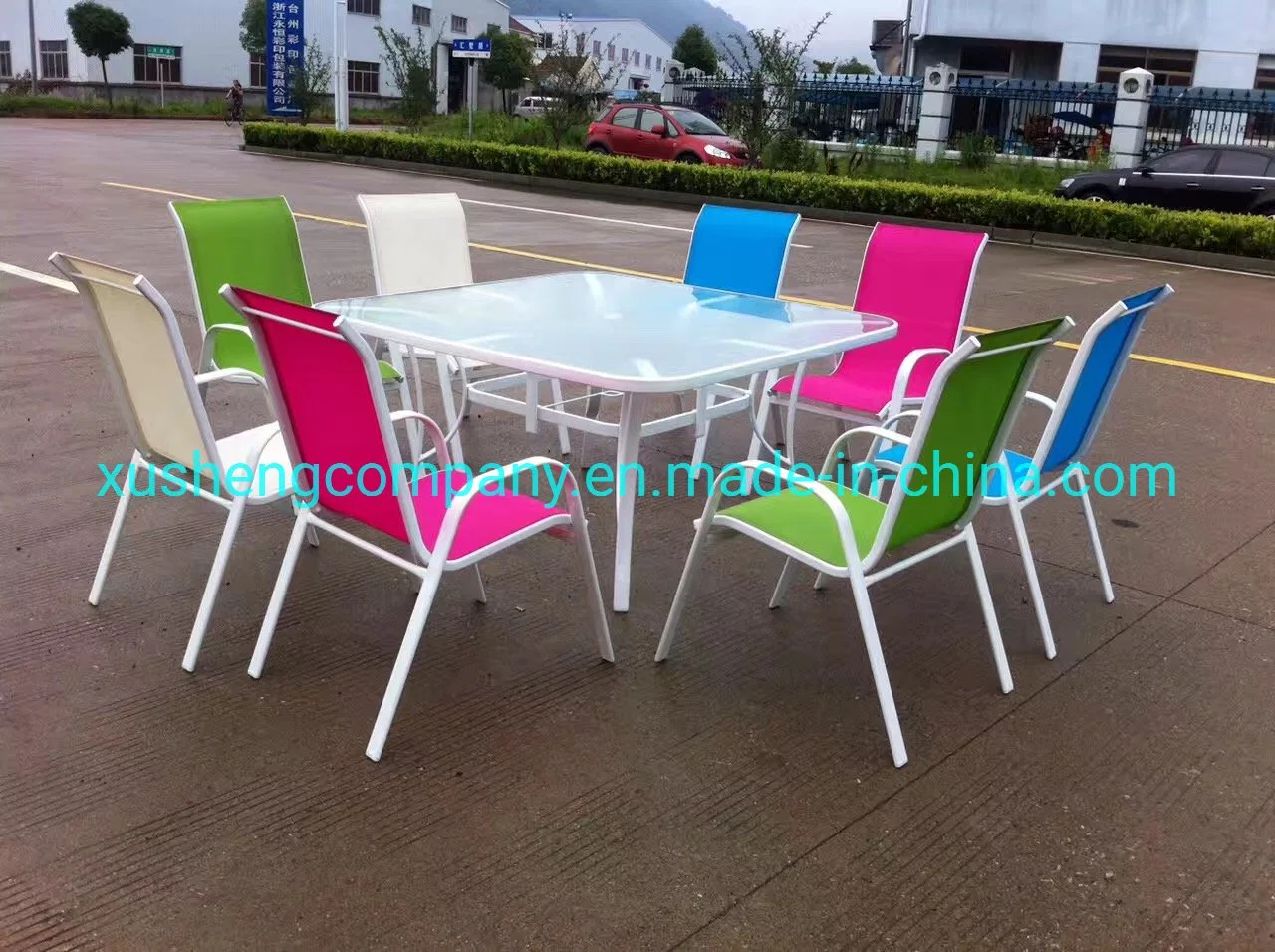 9PCS Outdoor Teslin Chair and Table Set Hotel Patio Garden Furniture Set