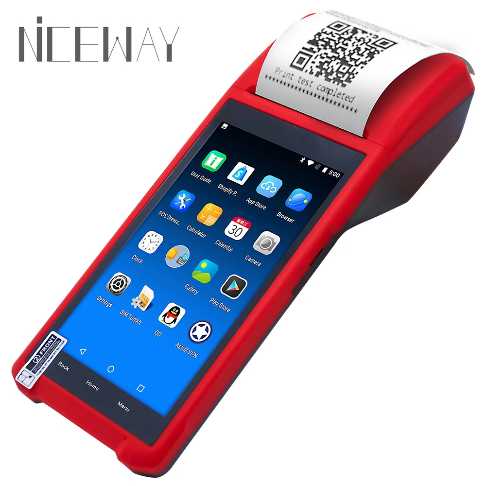 Handheld Android POS Mobile Terminal Touchscreen-Bezahlmaschine mit Drucker