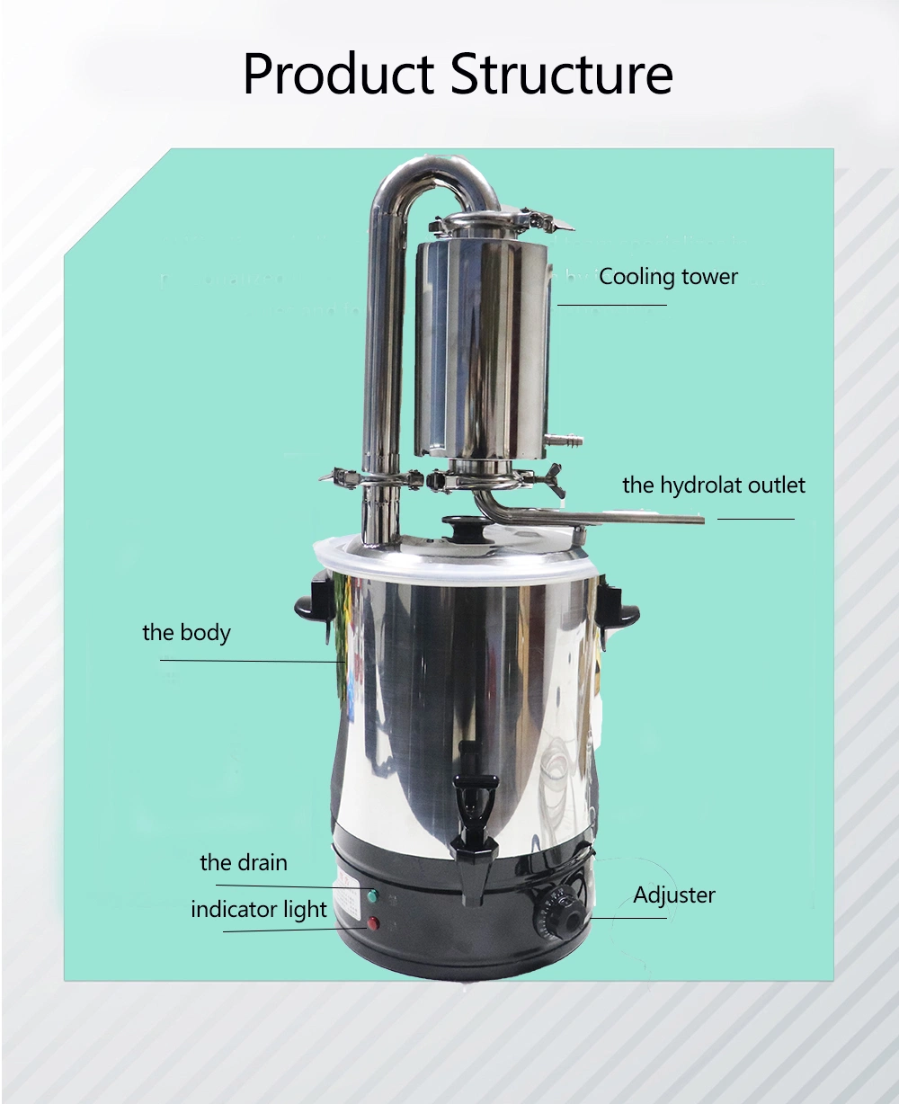 55L Homeuse Stainless Steel Essential Oil Distillation Equipment with Full Accessory Tools